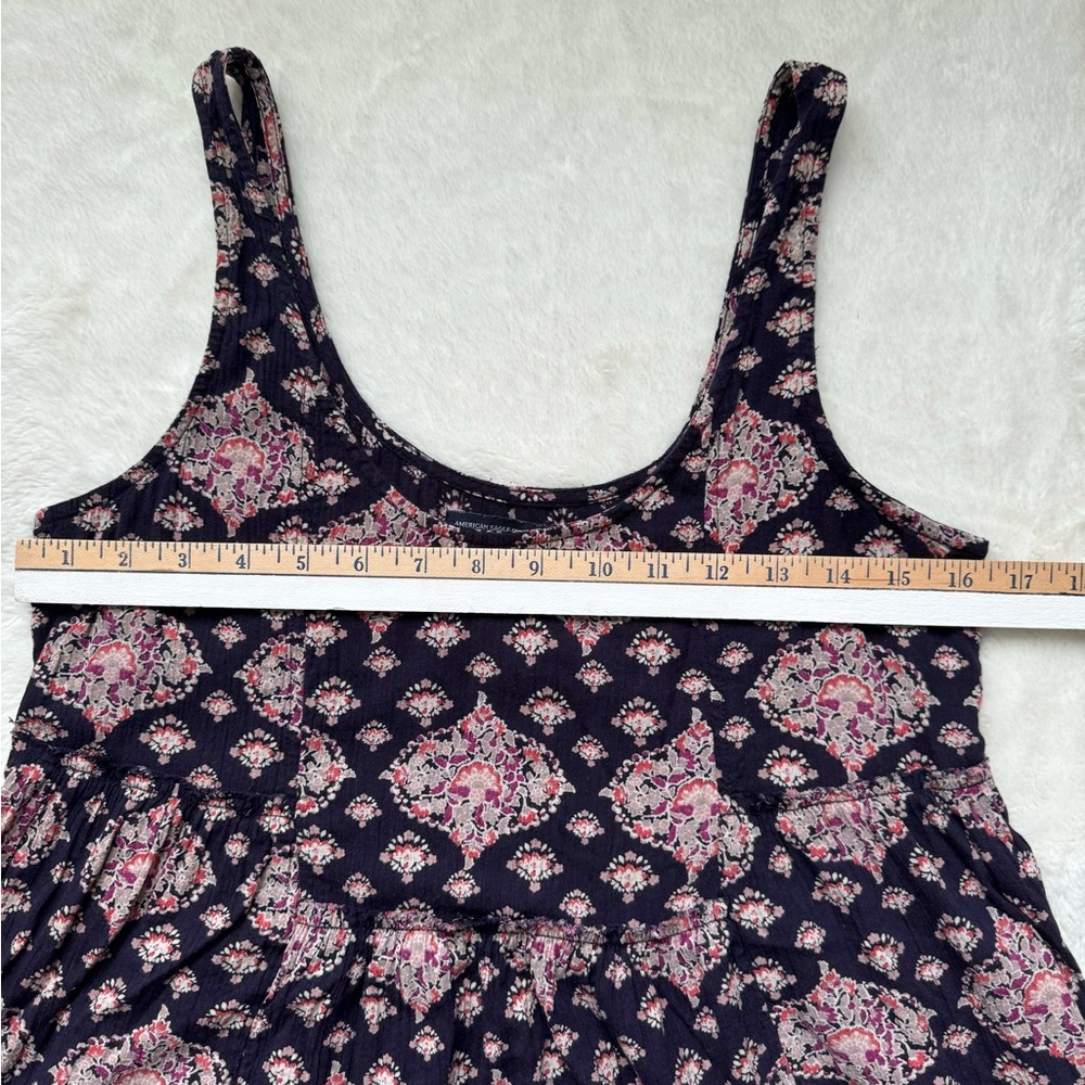 American Eagle Outfitters Purple Flowy Mini‎ Dress Women Small Bohemian Beach - Picture 9 of 10